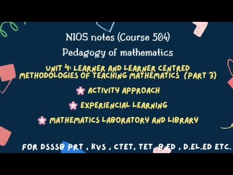 Mathematics laboratory and library|NIOS 504 pedagogy of maths for dsssb prt , ctet etc