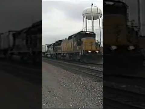 CNW leader and SP 2nd out on Union Pacific "Falcon" Rochelle railfan park in 2000 #train #railfans