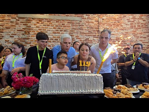 Poggi celebró con los vecinos un nuevo cumpleaños de Juan Llerena