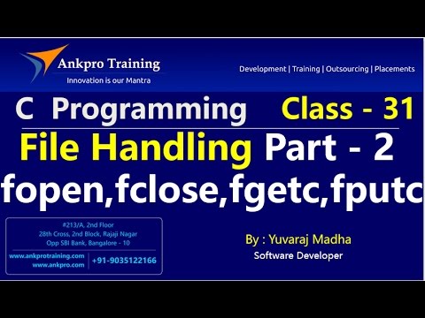 Learn C language Class 31 File handling in c File functions fopen and ...
