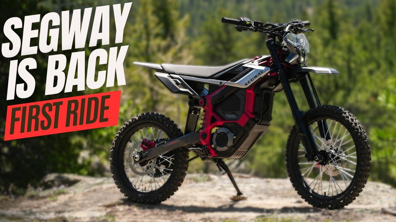 Segway Xaber 300 electric dirt bike on a trail during Electric Cycle Rider first ride review