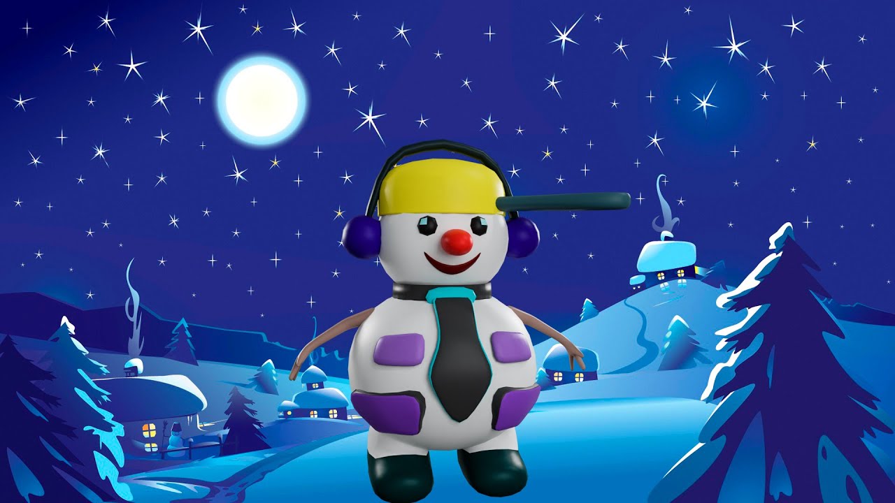 Cartoon characters-2 snowmen 3D Model