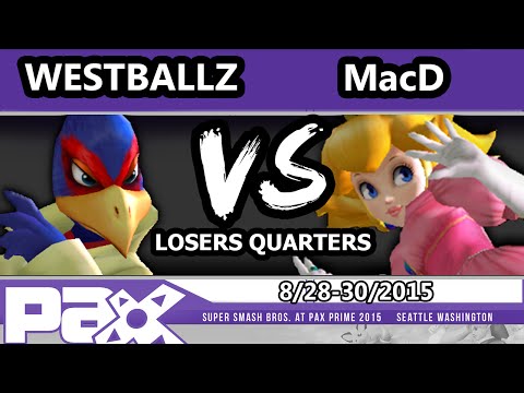 PAX Prime 2015 - Westballz (Falco) Vs. MacD (Peach) - Losers Quarters