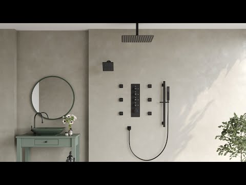 EVERSTEIN Dual Rainfall Shower System with 6 Body jets | Ultimate Home Spa Experience SFS-1031-BK16