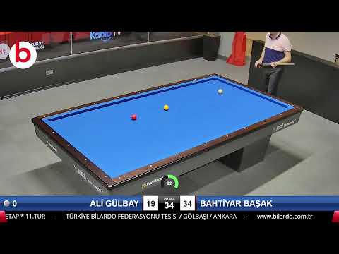 ALİ GÜLBAY & BAHTİYAR BAŞAK Bilardo Maçı - 2022 ERKEKLER 1.ETAP-11.TUR