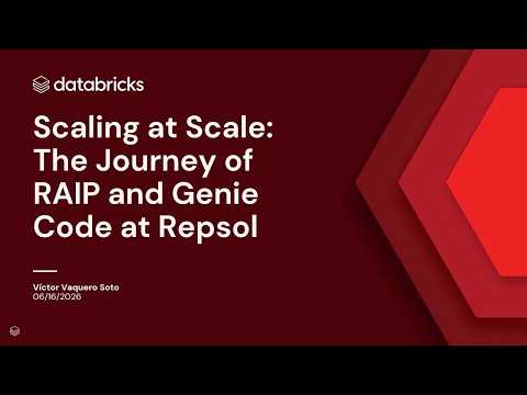Watch: Building Enterprise AI Agents: Repsol's Genie Code for Predictive Analytics