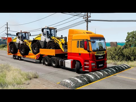 Cars and Truck vs Extreme Broken Road with Speed Bumps SPECIAL #100 | BeamNG Drive | TrucksVs