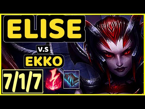 ONFLEEK (ELISE) vs EKKO - 7/1/7 KDA JUNGLE GAMEPLAY - KR Ranked GRANDMASTER