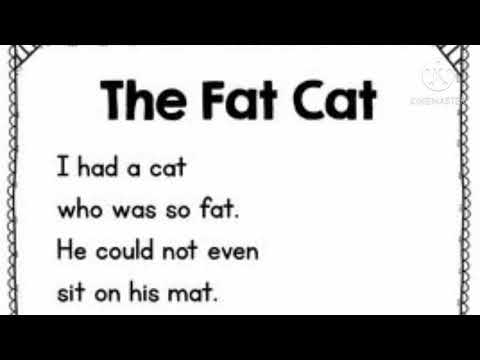 The Fat Cat Poem /For Kids /English Poem