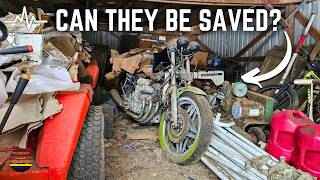 3 Barn Finds - Honda CBX, Yamaha GTS1000 & and Kawasaki KLR650! Can They Be Saved?