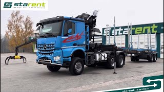 Mercedes-Benz Arocs 3653 6x6 Penz Holz kran + Ressenig Holzrungenauflieger aus camión maderero + remolque maderero | Imagen 4 - Autoline