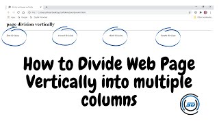 How to Divide web page vertically into multiple columns | Divide web page into sections
