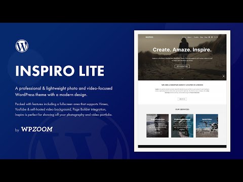 INSPIRO Lite Free WordPress Theme - For Photographers, Videographers and Portfolios