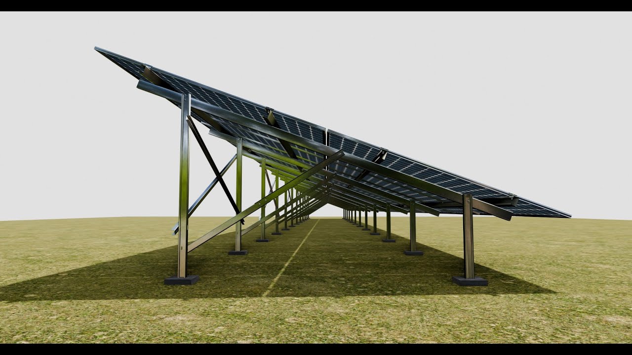 Solar Panel Steel Construction2x26 Vertical Panel Layout 3D Model