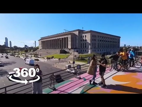 360 Video walking through Buenos Aires, from Jardín Japonés to Museo Nacional de Bellas Artes and Floralis Genérica.