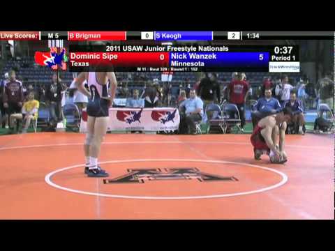 Junior Freestyle 152   Nick Wanzek MN vs  Dominic Sipe TX