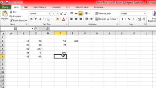 Excel formüller fonksiyonlar dört işlem