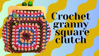 CROCHETING a GRANNY SQUARE clutch bag