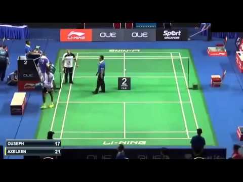 R1 Oue Singapore Open 2015   Viktor Axelsen vs Rajiv Ouseph