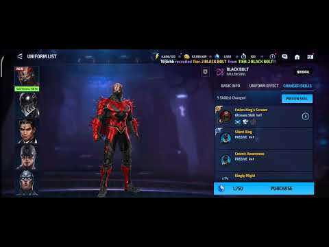Black Bolt new uniform and skill showdown || Marvel Future Fight