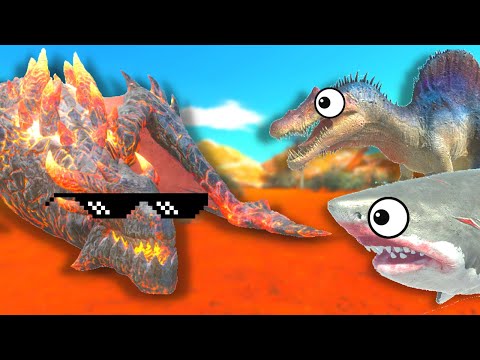 LAVA DRAGON VS 4X BOSSES - ANIMAL REVOLT BATTLE SIMULATOR