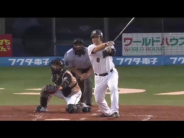 【1回裏】マリーンズ・井口がタイムリー2塁打を放ち1-1!! すかさず同点に追いつく!! 2014/7/30 M-F