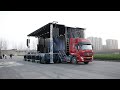 Mobile stage manufacturer HUAYUAN hydraulic stage truck trailer for concert elections crusade events
