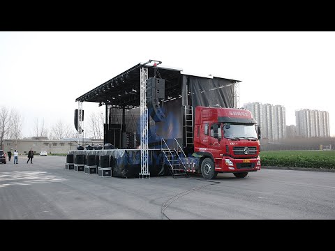 Mobile stage manufacturer HUAYUAN hydraulic stage truck trailer for concert elections crusade events