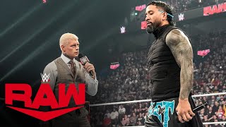Cody Rhodes thanks Jey Uso for helping him at WrestleMania XL: Raw highlights, April 15, 2024