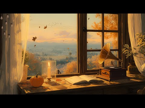 a autumn afternoon in the 1940's with oldies playing in another room