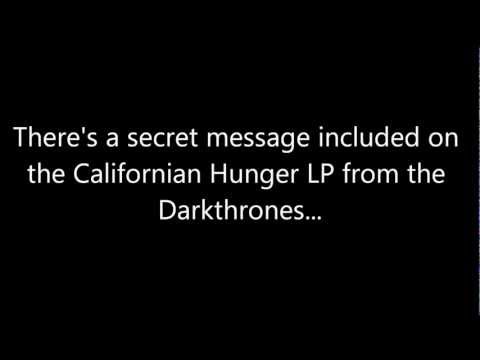 Secret message on 'Californian Hunger' LP from the Darkthrones...