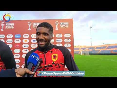 Angola players Jonathan Buatu and Clinton Mata ahead of their Afcon opener against Bafana. 