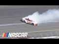 Denny Hamlin SLIDES but does an amazing job to keep it off the wall! | NASCAR