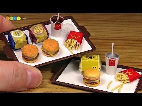 DIY McDonald's Style Miniature Tsukimi Burger (Fake food)　マクドナルド風ミニチュア月見バーガー作り Video