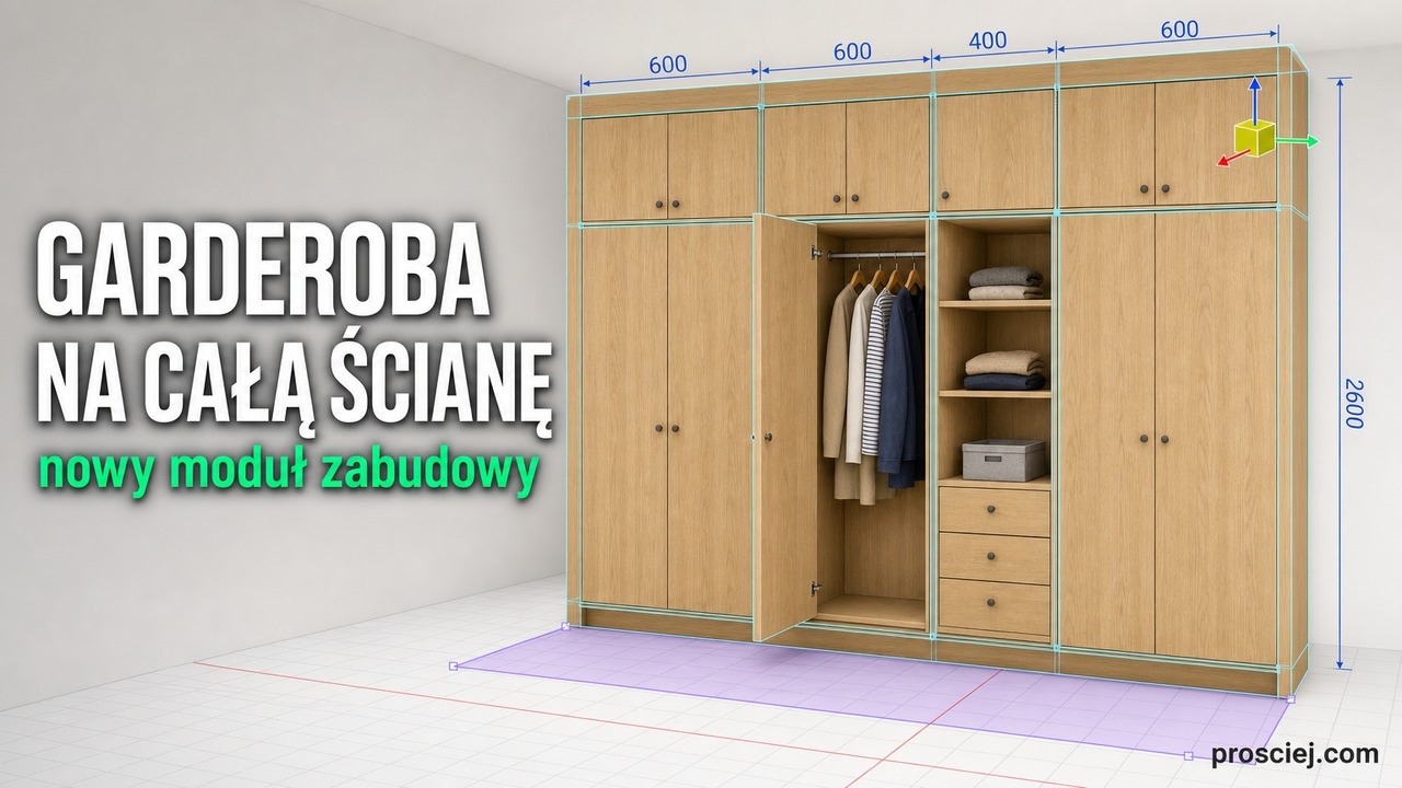 Miniatura artykułu: Garderoba na wymiar w 3D: kreator zabudowy na całą ścianę