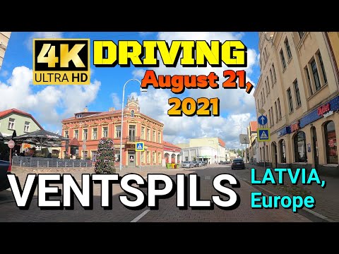 【4K60】Driving in VENTSPILS city, Latvia, Europe // August 21, 2021 🚀
