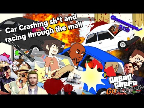 Caillou, Dora, Little Bill, and Satari Crash And Racing Through The Mall [21:9]