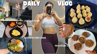 Rotina Fitness 5:35am, Cardio em casa, coxinha e receita fit, MINHA ROTINA PARA EMAGRECER! 