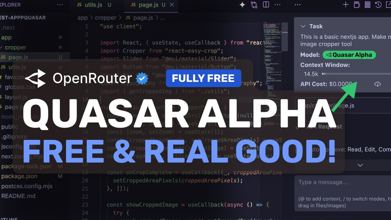 Quasar Alpha (Fully Free API) + Cline & RooCode : This NEW AI Model is ACTUALLY AMAZING!