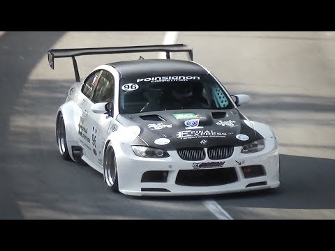 Amazing Sounding BMW M3 E92 w/ Side Exhaust in Action on Hillclimb!