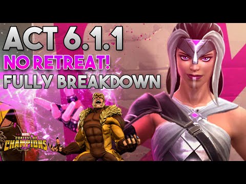 Act 6.1.1 Best tricks and lane clear (No Retreat Node) Fully Breakdown - Marvel Contest of Champions