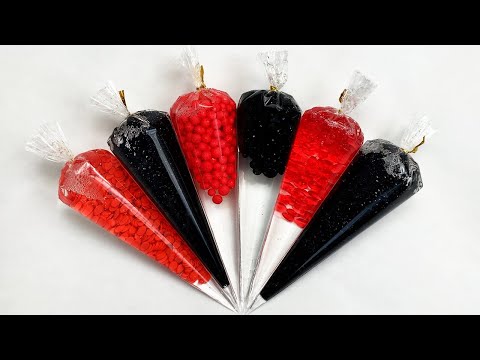 Making LadyBug Style Clear Slime with Piping Bags | Clear Slime, ASMR Slime