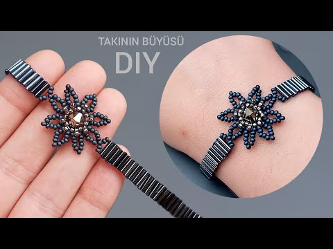 Bugel beads bracelet tutorial . Bugle beads jewelry making. Boru boncuklu şık bileklik yapımı