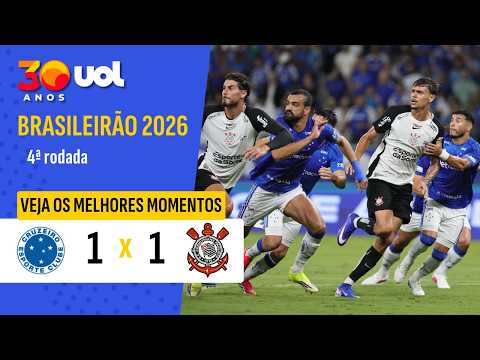 CRUZEIRO 1 X 1 CORINTHIANS: VEJA MELHORES MOMENTOS DO JOGO PELO BRASILEIRÃO