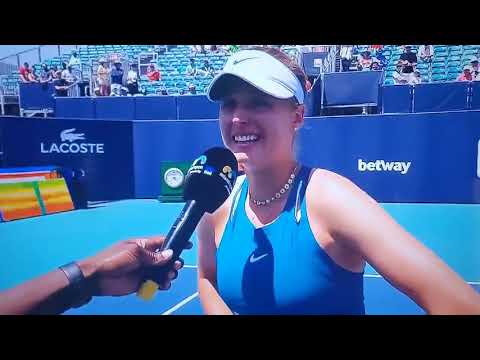 Linda Fruhvirtova interview after beating Victoria Azararenka in 3rd round of Miami Open