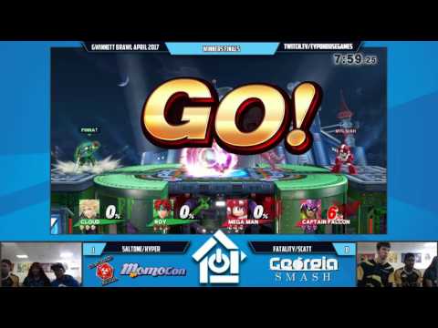 Gwinett Brawl 4/8/17  - SaltOne/Hyper vs Fatality/ScAtt - Smash 4 Doubles Winners Finals