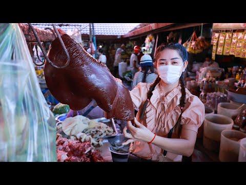 Market show, buy beef liver for hot pan grill and eat...