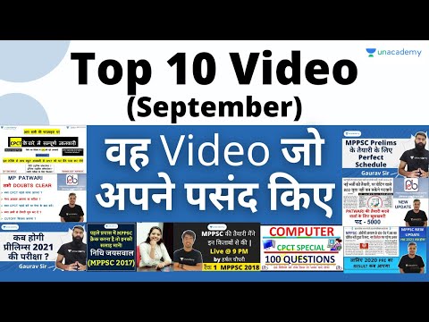 Top 10 Video of Unacademy MPPSC & VYAPAM  for October | MPPSC