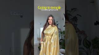 Let’s go to temple wearing a gifted saree 🪷🌱 #diml #grwm #templedate #saree #simplemakeup