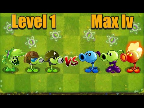 Plants Vs Zombies 2 Every Peashooters Level 1 Vs Max Level